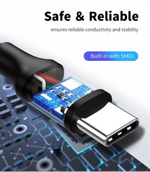 CABLETIME καλώδιο USB 2.0 σε USB Type-C C160, 5V 3A, 0.25m, λευκό - Καλώδια