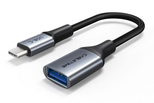 CABLETIME καλώδιο USB Type-C σε USB 3.0 θηλυκό CMCM60, 0.15m, γκρι - Καλώδια