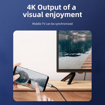 CABLETIME καλώδιο USB-C σε HDMI C160, Coaxial, 4K, 1.8m, μαύρο - Cables - Adapters