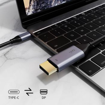 CABLETIME καλώδιο USB-C σε DisPlayPort C160, 4k/60hz, 1.8m, μαύρο - Cables - Adapters