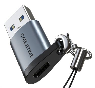 CABLETIME αντάπτορας USB 3.0 σε USB Type-C AMCF, 2.1A, 0.1m, γκρι - Cables - Adapters
