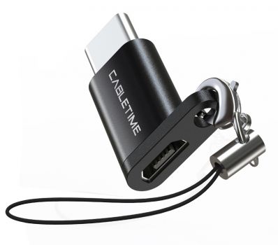 CABLETIME αντάπτορας USB Type-C σε USB Micro CMBF, μαύρος - Καλώδια
