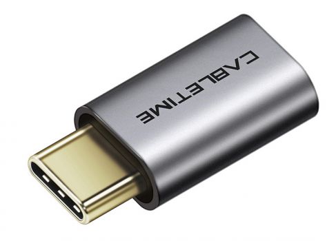 CABLETIME αντάπτορας USB Type-C σε USB Micro θηλυκό C160, γκρι - Καλώδια