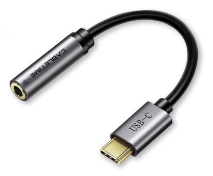 CABLETIME καλώδιο USB Type-C σε 3.5mm C160, Digital Version, 0.1m, μαύρο - Καλώδια