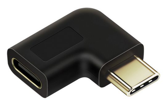 CABLETIME αντάπτορας USB Type-C αρσενικό σε θηλυκό, γωνιακός, μαύρος - Καλώδια