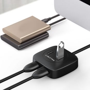 CABLETIME USB hub AMAF4, USB 3.0/micro USB/3x USB 2.0, 1m, μαύρο - Περιφερειακά PC
