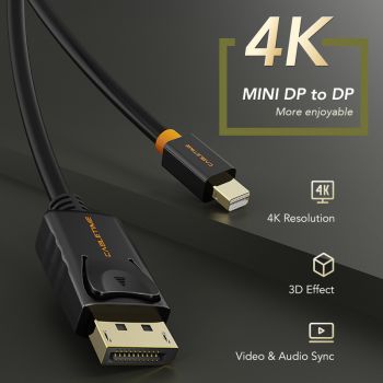 CABLETIME καλώδιο Mini DisplayPort σε DisplayPort AV588, 4K, 1.8, λευκό - Cables - Adapters