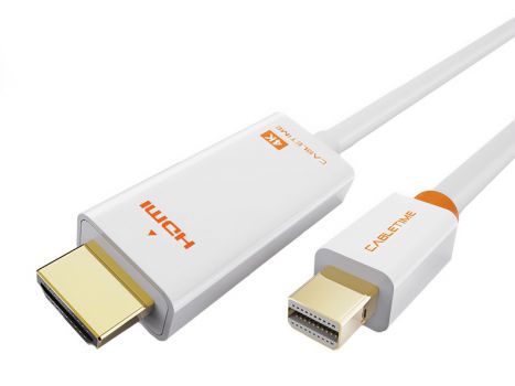 CABLETIME καλώδιο Mini DisplayPort σε HDMI AV588, 4K/30HZ, 1.8m, λευκό - Cables - Adapters