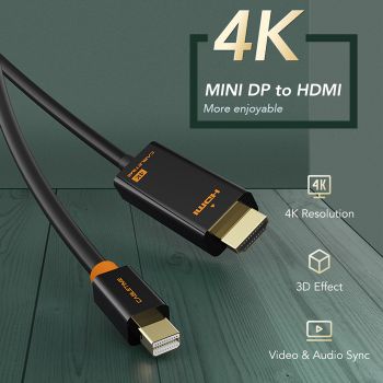 CABLETIME καλώδιο Mini DisplayPort σε HDMI AV588, 4K/60Hz, 1.8m, λευκό - Cables - Adapters