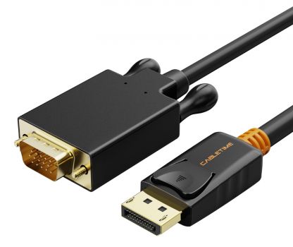 CABLETIME καλώδιο Displayport σε VGA AV585, 1080p, 1.8m, μαύρο - Cables - Adapters