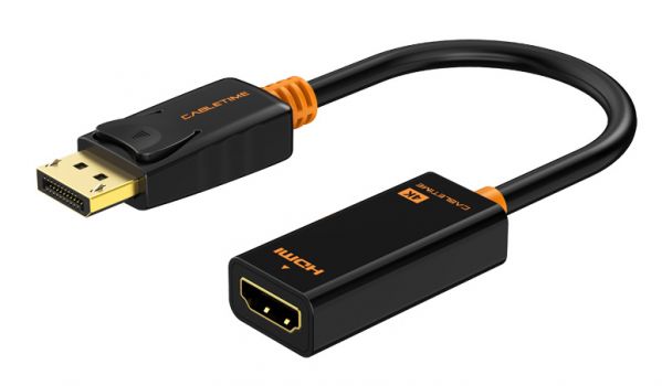 CABLETIME αντάπτορας DisplayPort σε HDMI AV586, 4K, 0.2m, μαύρος - Cables - Adapters
