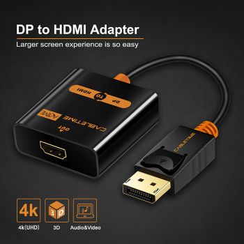 CABLETIME αντάπτορας DisplayPort σε HDMI AV586, ACTIVE, 4K, 0.2m, μαύρος - Cables - Adapters