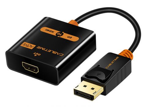 CABLETIME αντάπτορας DisplayPort σε HDMI AV586, ACTIVE, 4K, 0.2m, μαύρος - Cables - Adapters