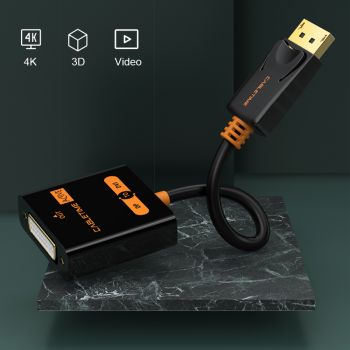 CABLETIME αντάπτορας Displayport σε DVI Active AV586 1080p, 0.2m, μαύρος - Cables - Adapters