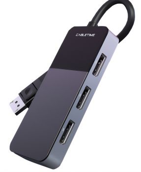 CABLETIME Splitter DisplayPort σε 3x DisplayPort DMDF3, 8K, 0.15m, μαύρο - Cables - Adapters