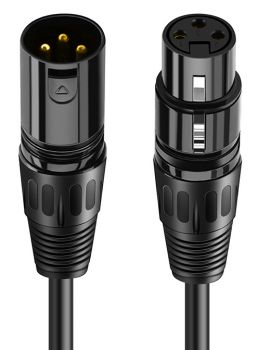 CABLETIME καλώδιο μικροφώνου XLR AV350, 3P, M/F, 24AWG, 5m, μαύρο - Cables - Adapters