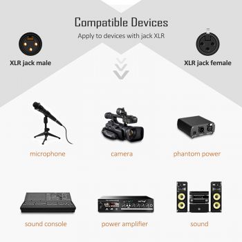 CABLETIME καλώδιο μικροφώνου XLR AV350, 3P, M/F, 24AWG, 20m, μαύρο - Cables - Adapters