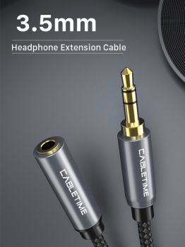 CABLETIME καλώδιο AUX Stereo 3.5mm AV311, M-F, 1.8m, μαύρο - Cables - Adapters