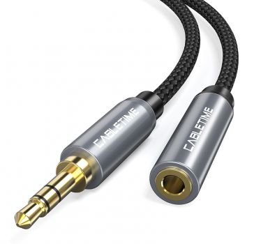 CABLETIME καλώδιο AUX Stereo 3.5mm AV311, M-F, 1.8m, μαύρο - Cables - Adapters