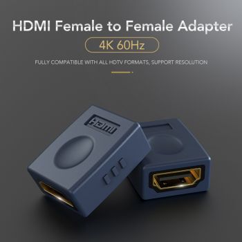 CABLETIME αντάπτορας HDMI F/F AV599, 4K/1080P, gold plated, μπλε - Cables - Adapters