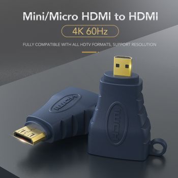CABLETIME αντάπτορας Mini HDMI C σε HDMI AV599, with Ring, 4K, μπλε - Cables - Adapters