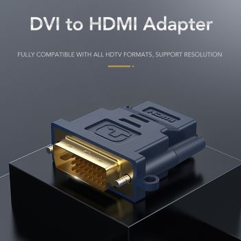 CABLETIME αντάπτορας HDMI σε DVI 24+1 AV599, with Ring, 1080p, μπλε - Cables - Adapters