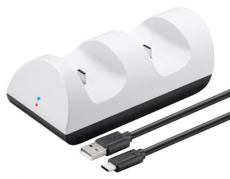 GOOBAY φορτιστής χειριστηρίου PS5 DualSense 52765, 2x output, λευκός - Περιφερειακά PC