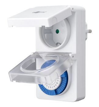 GOOBAY μηχανικός χρονοδιακόπτης ρεύματος 55547, IP44, 16A, λευκός, 2τμχ - Headlamps - Surges - Reels