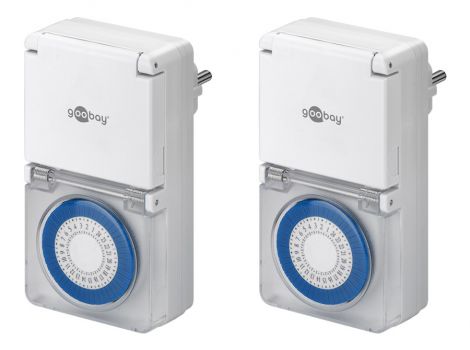 GOOBAY μηχανικός χρονοδιακόπτης ρεύματος 55547, IP44, 16A, λευκός, 2τμχ - Headlamps - Surges - Reels