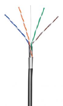 GOOBAY καλώδιο F/UTP CAT 5e 57294, CCA, AWG 24/1, 100m, μαύρο - Cables - Adapters