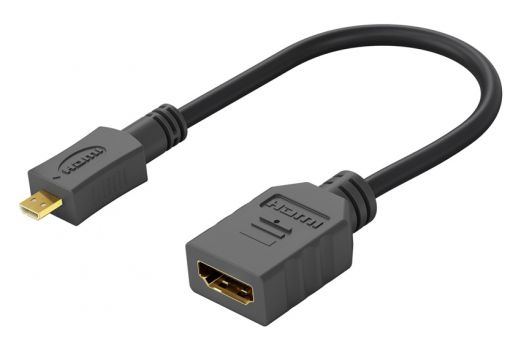 GOOBAY καλώδιο HDMI micro σε HDMI 58683, 4K, 0.15m, μαύρο - Cables - Adapters
