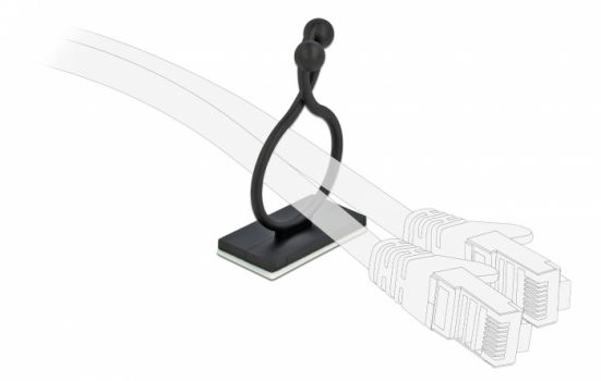 DELOCK Οργανωτής καλωδίων 60176 με αυτοκόλλητη βάση, μαύρο, 10τμχ - Cables - Adapters