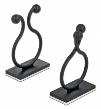 DELOCK Οργανωτής καλωδίων 60176 με αυτοκόλλητη βάση, μαύρο, 10τμχ - Cables - Adapters