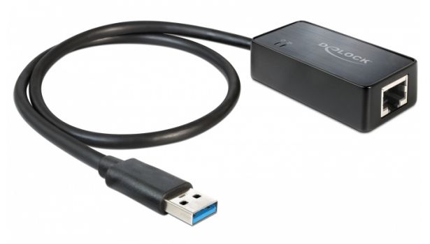 DELOCK καλώδιο USB 3.0 σε RJ45 62121, 1000Mbps, 50cm, μαύρο - Networking
