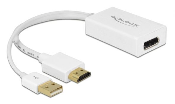 DELOCK αντάπτορας HDMI σε DisplayPort 1.2 62496, 4K, 25cm, λευκός - Cables - Adapters
