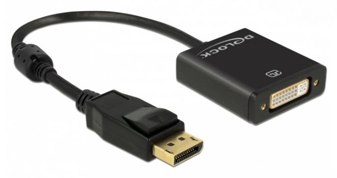 DELOCK αντάπτορας DisplayPort 1.2 σε DVI 62599, active, 4K, 20cm, μαύρος - Cables - Adapters