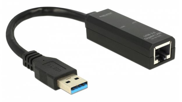 DELOCK αντάπτορας USB 3.0 σε RJ45 62616, 1000Mbps, μαύρος - Networking
