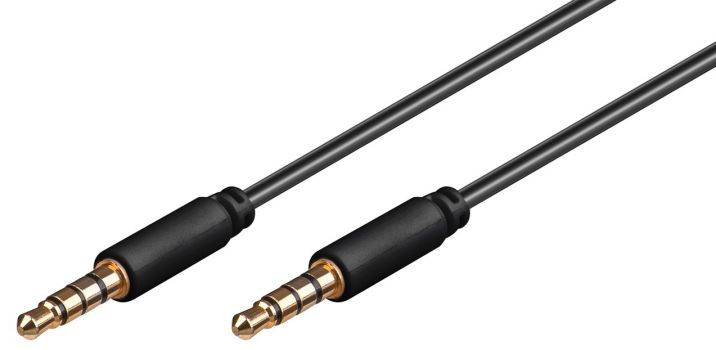 GOOBAY καλώδιο ήχου 3.5mm 63828, 4 pin stereo, copper, 1.5m, μαύρο - Καλώδια - Αντάπτορες