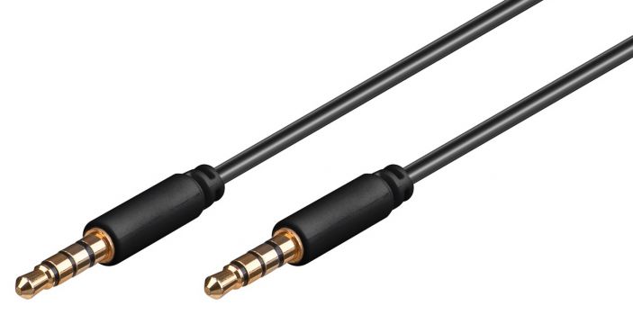 GOOBAY καλώδιο ήχου 3.5mm 63832, 4 pin stereo, copper, 3m, μαύρο - Cables - Adapters