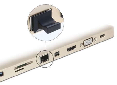 DELOCK κάλυμμα προστασίας για θύρα RJ45 64020, μαύρο, 10τμχ - Cables - Adapters