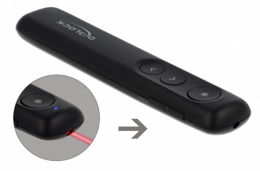 DELOCK Τηλεχειριστήριο παρουσιάσεων 64092 με laser, ασύρματο, έως 30m - Image - Audio