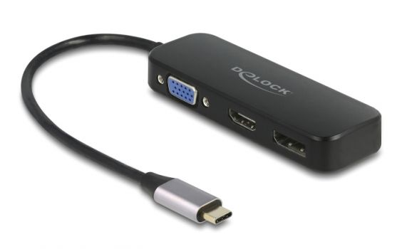 DELOCK αντάπτορας USB-C σε VGA/HDMI/DisplayPort 64156, 4K, 20cm, μαύρος - Cables - Adapters