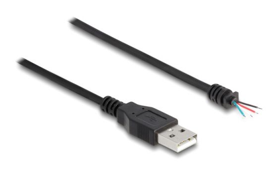 DELOCK καλώδιο USB 64184 με ελεύθερα άκρα, 28 AWG, 1m, μαύρο - Cables - Adapters
