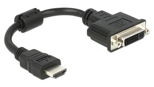 DELOCK καλώδιο HDMI σε DVI 24+5 65327, 1080p, 20cm, μαύρο - Cables - Adapters