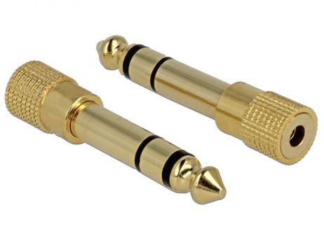 DELOCK Αντάπτορας Stereo από 6.3mm σε jack 3.5m, Metal, Gold - Cables - Adapters