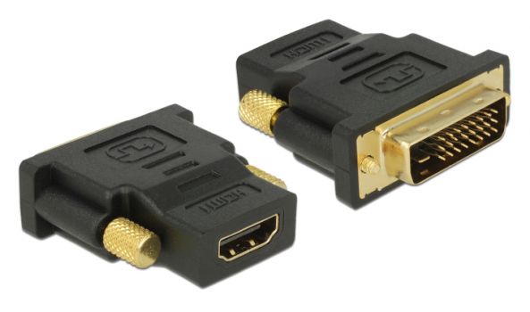 DELOCK αντάπτορας DVI 24+1 σε HDMI 65466, 4K, gold-plated, μαύρος - Cables - Adapters