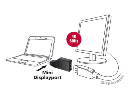 DELOCK αντάπτορας mini DisplayPort (M) σε DisplayPort (F) 65626, 4K, 90° - Cables - Adapters