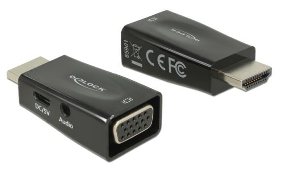 DELOCK αντάπτορας HDMI σε VGA + 3.5mm 65901, 1080p, μαύρος - Cables - Adapters