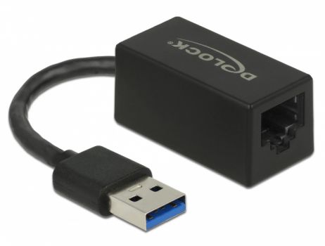 DELOCK αντάπτορας USB 3.1 σε RJ45 65903, Gen 1, 1000Mbps, 12cm, μαύρος - Networking