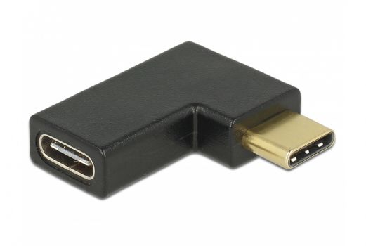 DELOCK αντάπτορας USB-C αρσενικό σε θηλυκό 65915, 90° left/right, μαύρος - Cables - Adapters